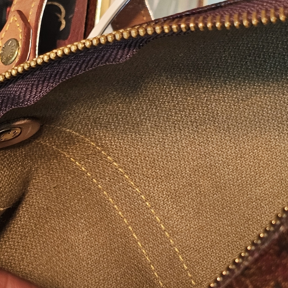 Etro Paisley Brown Embossed Leather Small Barrel Bag - Picture 14 of 16